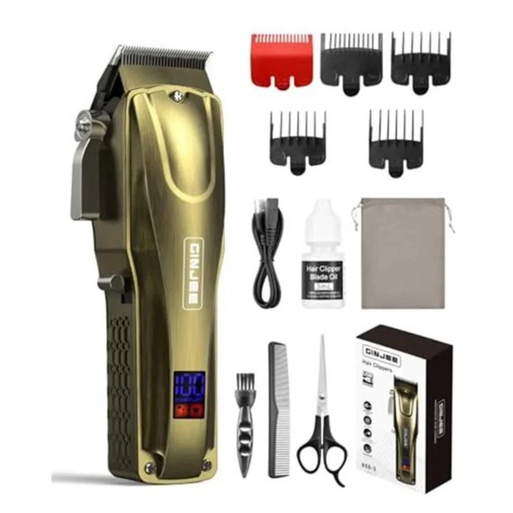 Men's Hair Clipper Cordless & Corded Barber Clipper with 5Hrs Runtime